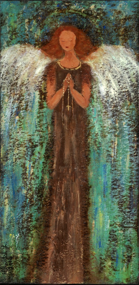 Praying Angel with Rosary