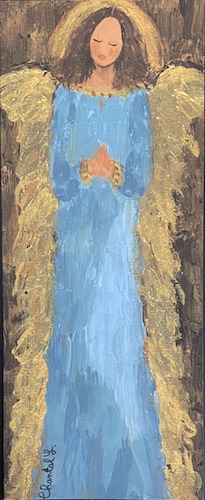 #46 Light Blue Angel Tall Card by Chantal Littleton