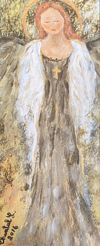 #49 Brown Angel Tall Card by Chantal Littleton