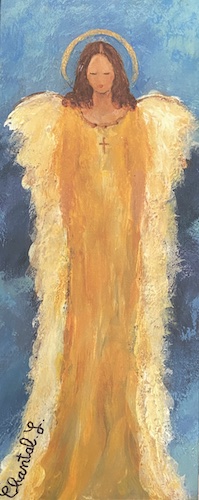 #53 Gold Angel Tall Card by Chantal Littleton