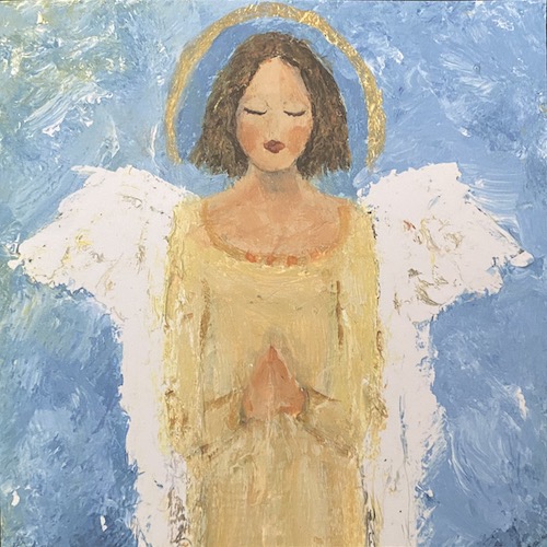#19 Gold Angel Square Card by Chantal Littleton
